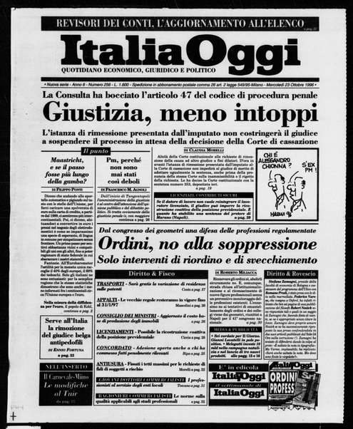 Italia oggi : quotidiano di economia finanza e politica